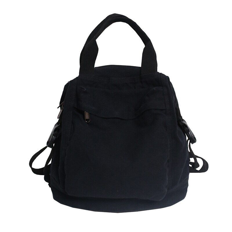 School Bag Student Shoulders Khaki Backpack Canvas Backpacks Female Bag