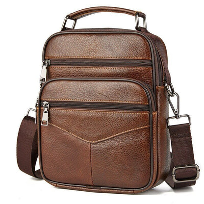 Men Genuine Leather Handbag Male Shoulder Bag Cowhide Leather Bag Men's Tote