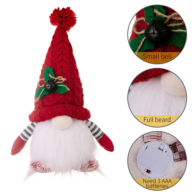 11in Christmas Doll Ornament With Light XMAS Home Decorations Gifts for New Year