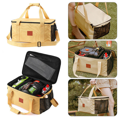Waterproof Outdoor Stove Set Pot Storage Bag Camping Cookware Kit Handbag Picnic