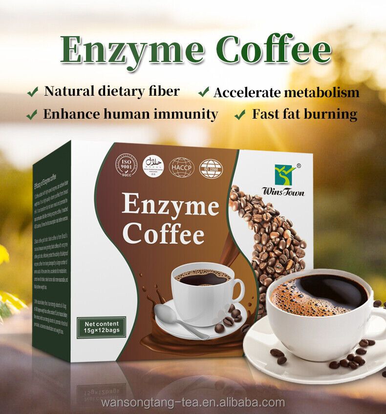 15g*12 Slimming Enzyme Coffee Natural Herbal Diet Bulletproof Coffee Healthy