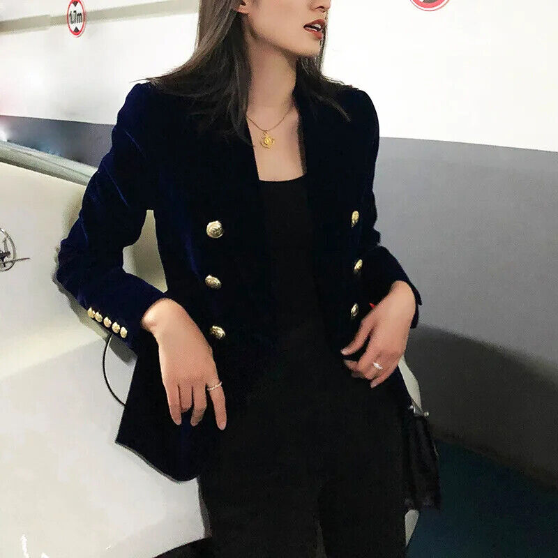 Women Midnight Office Lady Double Suit Jacket Coat Female Party Clothes Gift