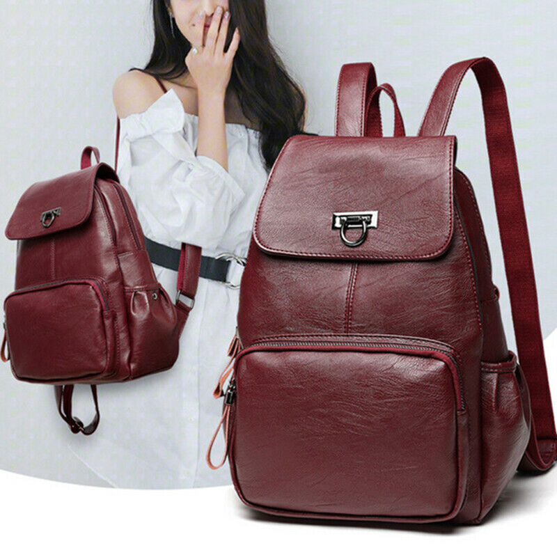 Women Rucksack Backpack Handbag Ladies Girls Pu Leather Satchel Shoulder Bag