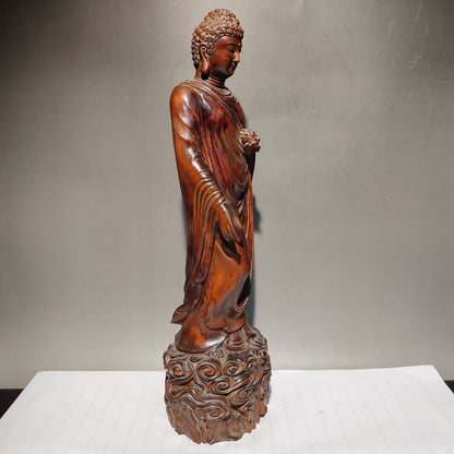 buddha Shakyamuni Amitabha Tathagata statue wooden carvings Wood home decor rare