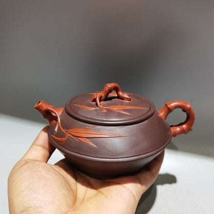 vintage chinese yixing purple clay teapot zisha bamboo teaware collection rare