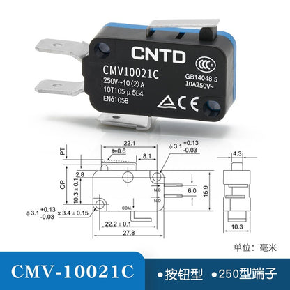 20pcs CNTD Limit Switch CMV10 Micro Button Long Handle Open Limit Sensor Roller