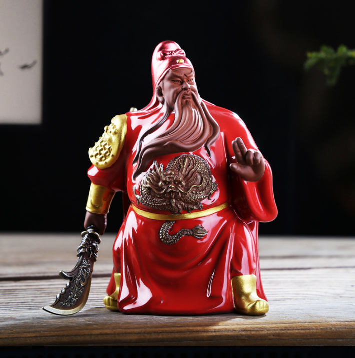 Yixing Ceramic Wu Caishen Guan Erye Zhaocai Guan Gong living room decoration Bog