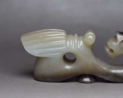 Chinese Natural Hetian Jade Hand Carving Exquisite Unique Statue Figurines Rare