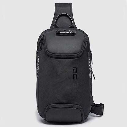 Men's Sling Backpack Oxford cloth Waterproof&Anti-theft Crossbody Bag USB Port