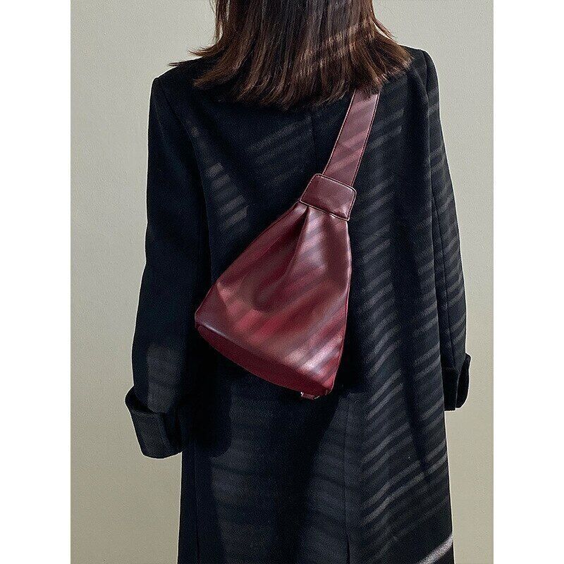 Women's Crossbody Bags Chest Bag Female Bag Soft Leather Bucket Bag