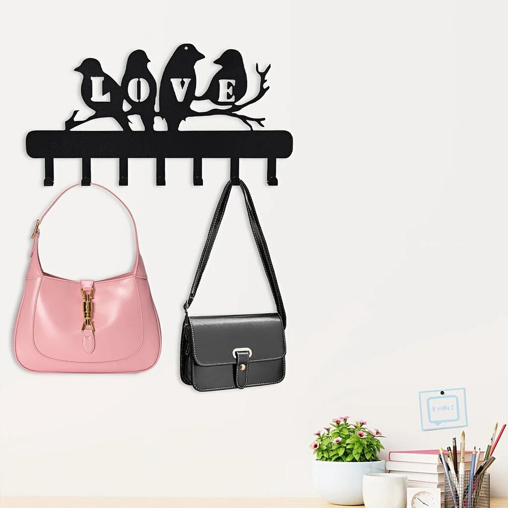 Metal Wall Hooks For Keys 7 Hook Love-bird Wall Rack Hooks Rack/Holder