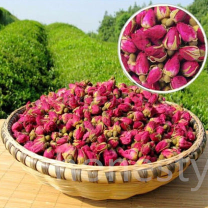 50g Organic Red Rosebud Rose Buds Flower Floral Herbal Dried Health Tea Tasty