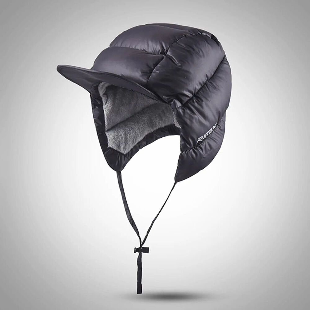 Men Hats Duck Down Windproof Peaked Thermal Waterproof Earflaps Warm Fleece Caps