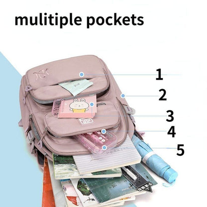 Girls School Bag Backpack Travel Pockets Daypack Schoolbag Women Student
