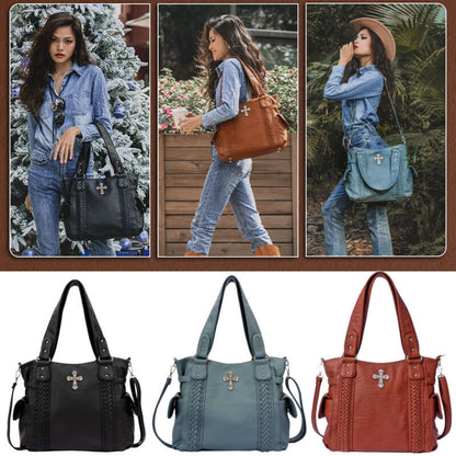 Celela Original Women Concealed Carry Braided Tote Shoulder Handbag Purse bags