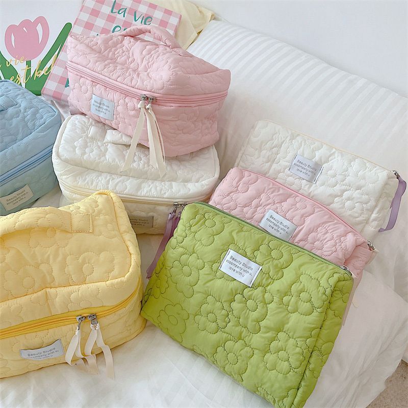 Flower Cloth Makeup Bag Cosmetic Organizer Storage Handbag Box Shape Toiletry