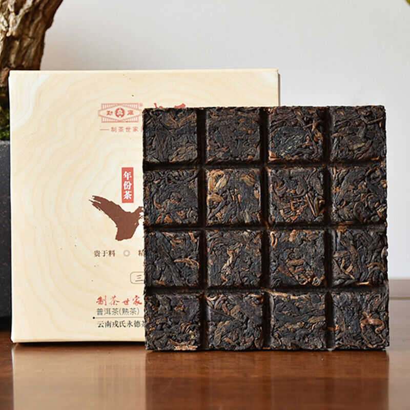 Mengku Rongshi 2021 Mu Ye Chun 3 Years Aged Pu'er Puer Ripe Pu-erh Tea Brick 60g