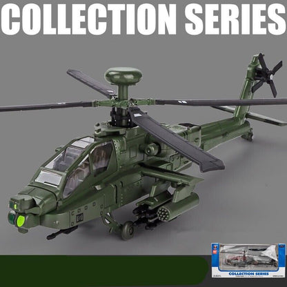 1:64 America AH-64 Apache Utility Military Helicopter Diecast Model Toys Gift