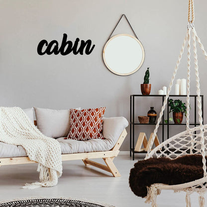 Cabin Word Metal Wall Art | 13" Long X 5" Wide