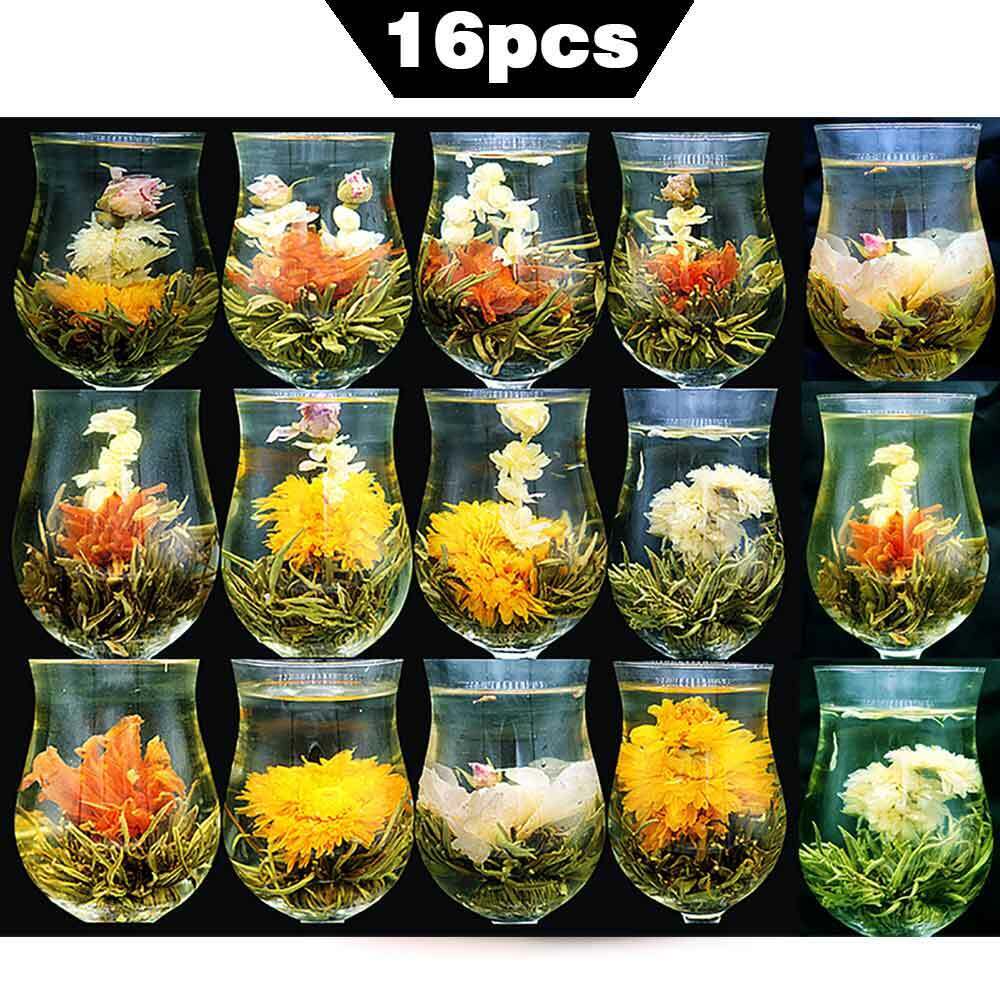 16 Types Handmade Blooming Flower Tea Blooming Tea Balls Blooms China Green Tea