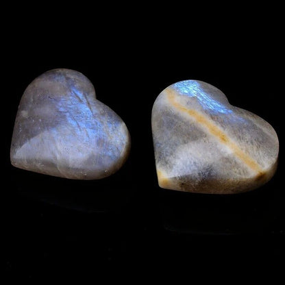 Healing Crystals Natural Moonstones Heart Hand-Polished Free Form Quartz 40-50mm