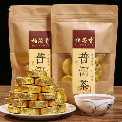 12Pcs Puerh Cooked Tea Cake Yunnan Natural Ripe Pu'er Tea Mini Pu-erh Black Tea