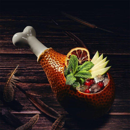 Cocktail Cup Chicken Leg Shape Hawaii Tiki Mug Beer Wine Drinkware 365ml Ceramic