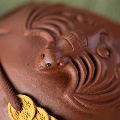 yixing zisha tea pet bat statue wealthy mascot money coin tea play creative new