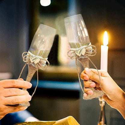 Cake Knives 2-4Pcs Champagne Glass Wedding Ceremony Supplies Shovels Flutes Cups