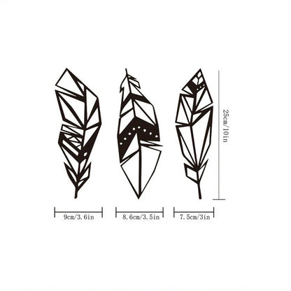 3pcs, Modern Feather Metal Wall Art - Stunning Home Decor for Room