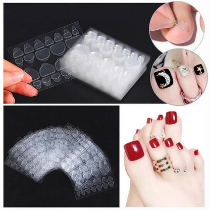 Nail Adhesives 10-20 Sheet Pack Super Sticky Tape 6 Sizes Glue Sticker Art Tools