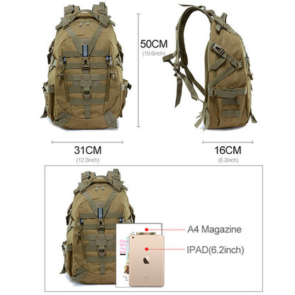 40L Camping Backpack Military Bag Men Bags Tactical Army Climbing Hiking Bag