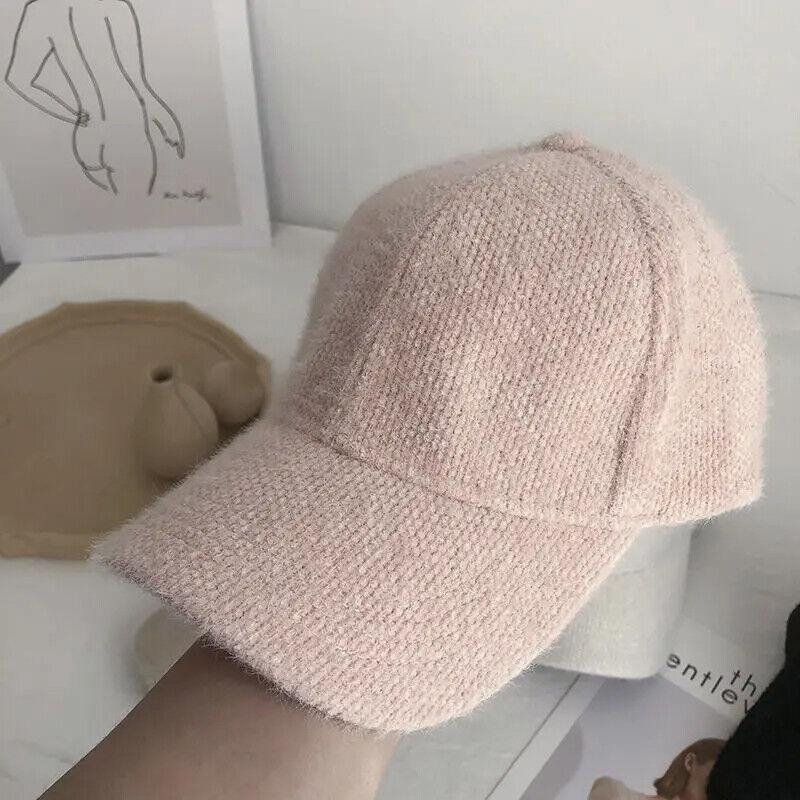 Women Baseball Caps Autumn Winter Solid Color Snapback Casual Visor Hats 56-60cm