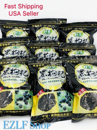 100% PREMIUM Healthy Wild Black Wolfberry Black Goji Berry Grade A 8OZ 黑枸杞 8oz