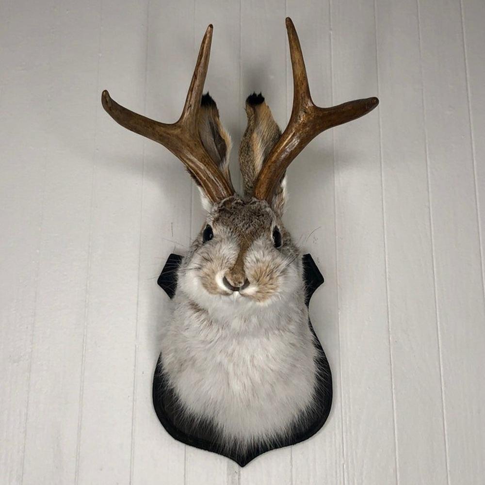 Statue Wall Mount Rabbit Head Hang Sculpture Animal Home New 2023 :))))