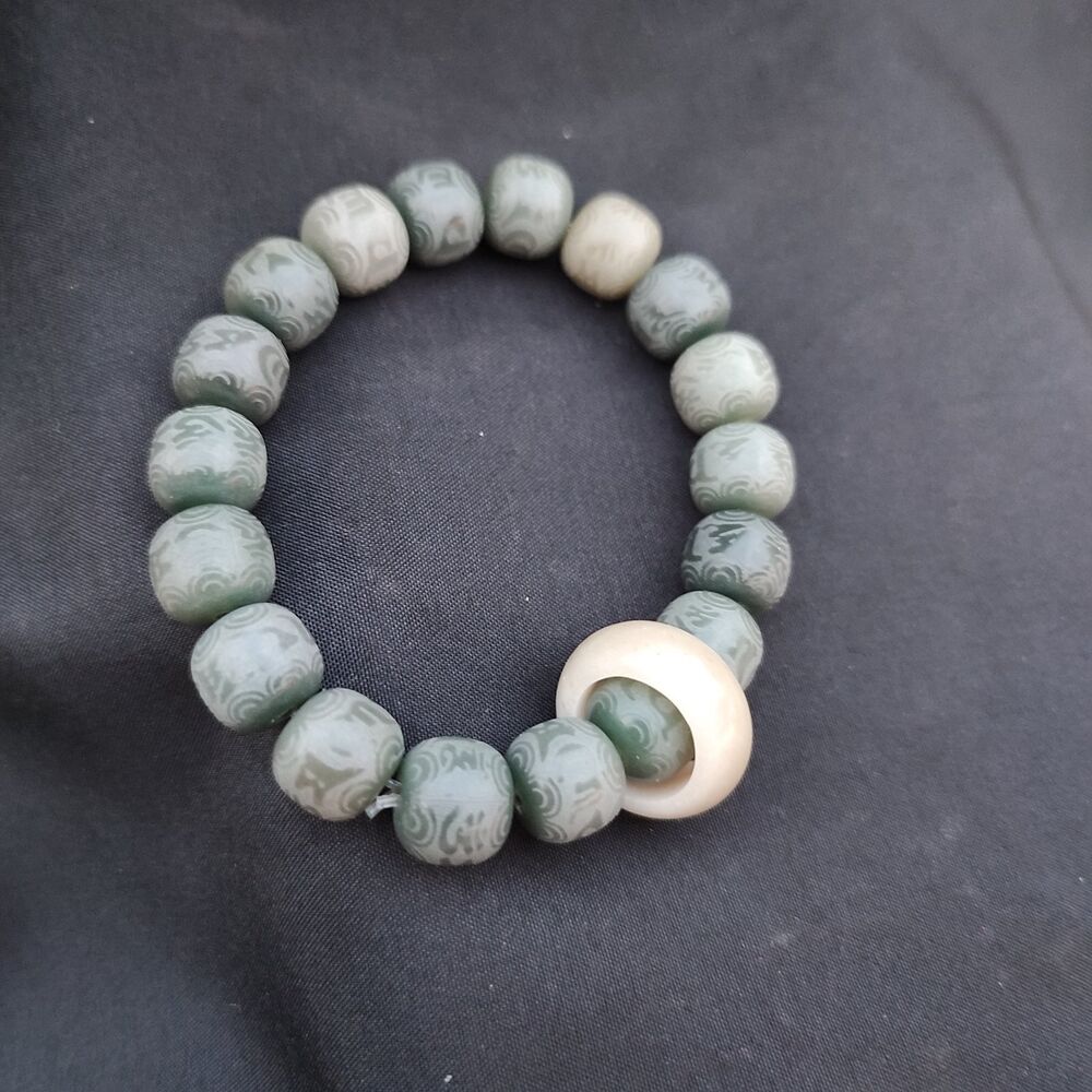 Amitabha Buddha Pipal Tree Bodhi Banyan Mala Monk Tibetan Mantra Carved Art
