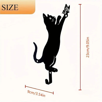 2pcs Cat Key Holder For Wall, Coat Rack Wall Mount, Hook Christmas Decorations