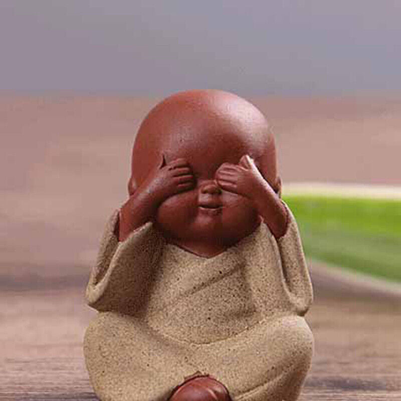 Small Buddha Statue Monk Purple Clay Tea Pet Figurine Crafts Y DkFFAUMDAUJCAUt1