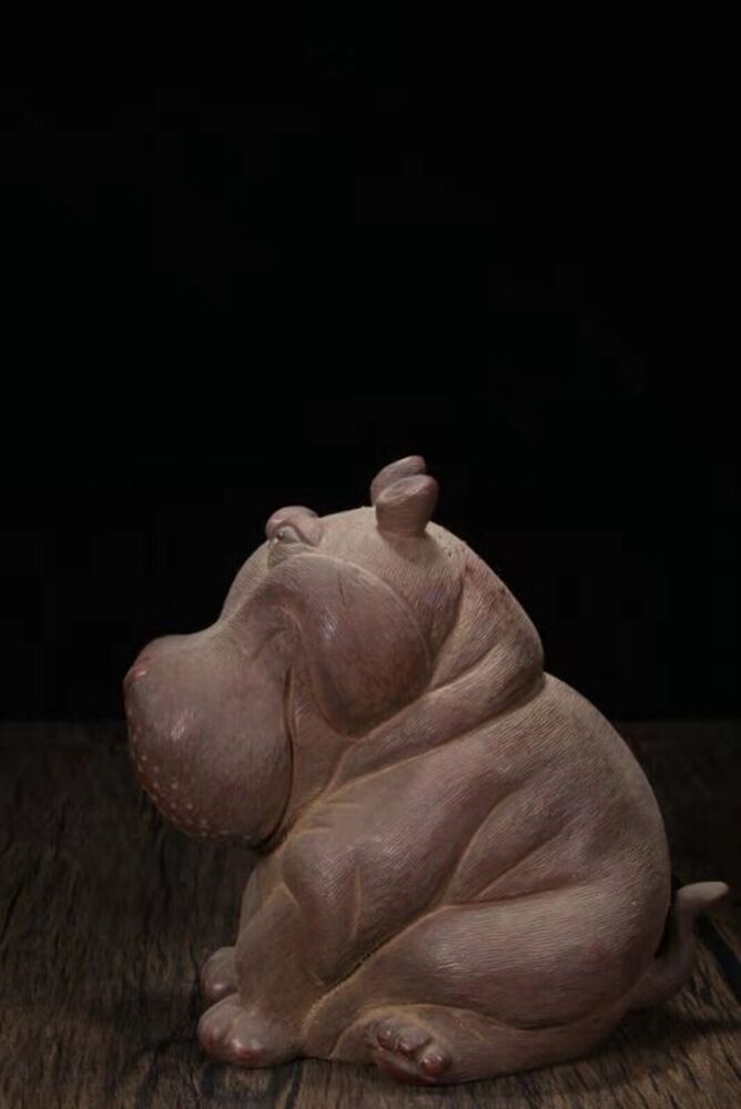 Chinese zisha clay Cute Hippo statue sculpture Wealth home decor decorative rare