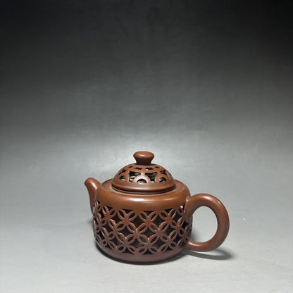 vintage chinese yixing purple clay teapot zisha ceremony carving Collectible art