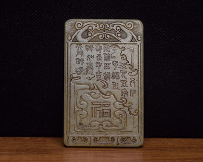 Chinese Hetian Jade Carved Figure Story Statue Nice Figurine Pendant Jewelry Art