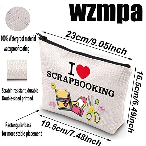WZMPA Scrapbook Lover Cosmetic Makeup Bag Fan Gift I Scrapbooking