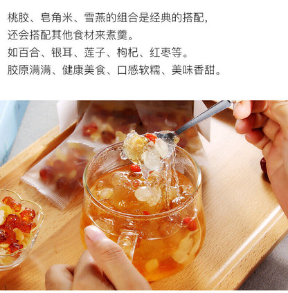150g Peach Resin Peach Gum Snow bird nest Health Snack Food TaoJiao 桃胶+雪燕+皂角米