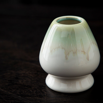 Green Ceramic Matcha Tea Set Matcha Bowl For Traditional Tea Ceremony