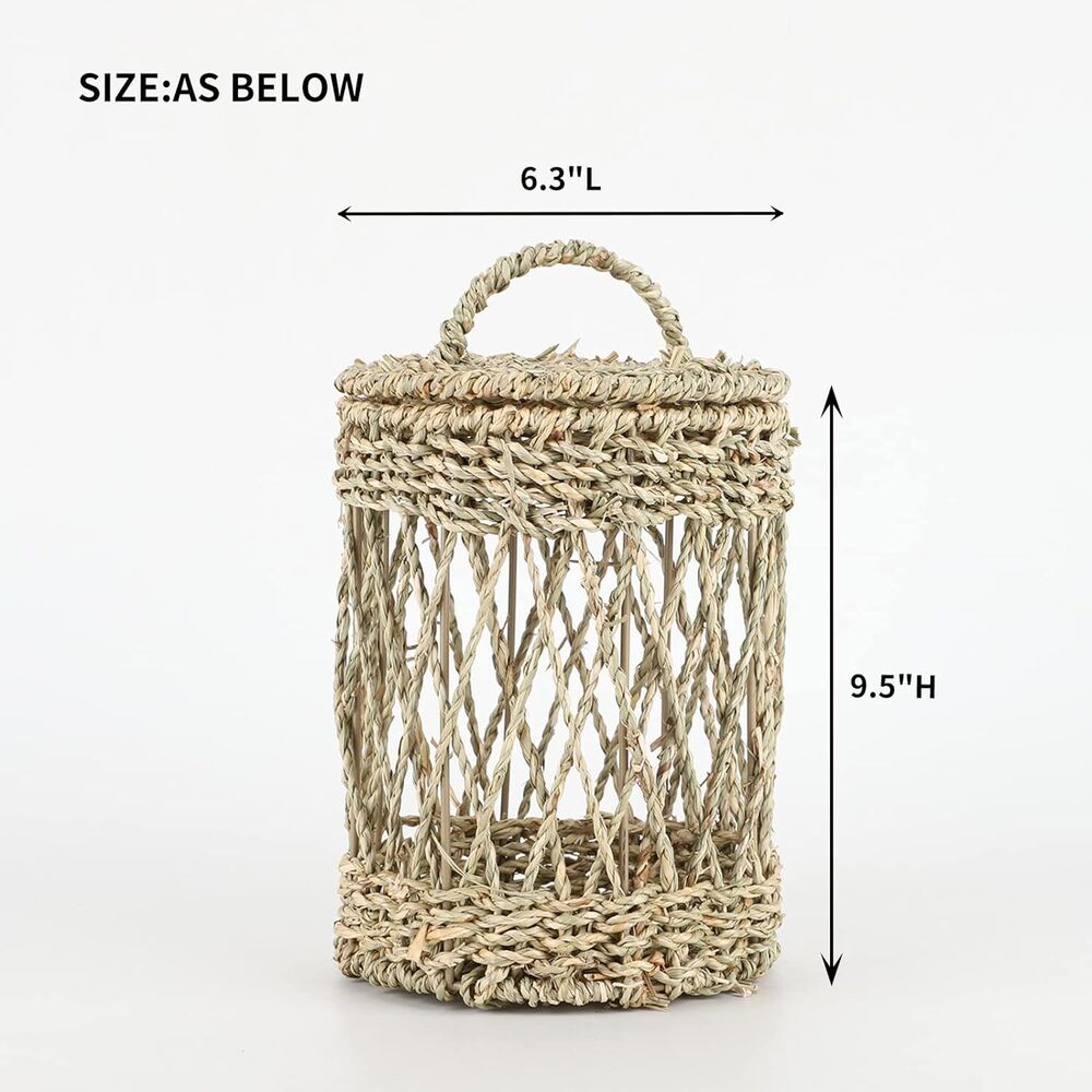 Handwoven Seagrass Basket Storage Home Organization Decoration Bathroom Kitchen