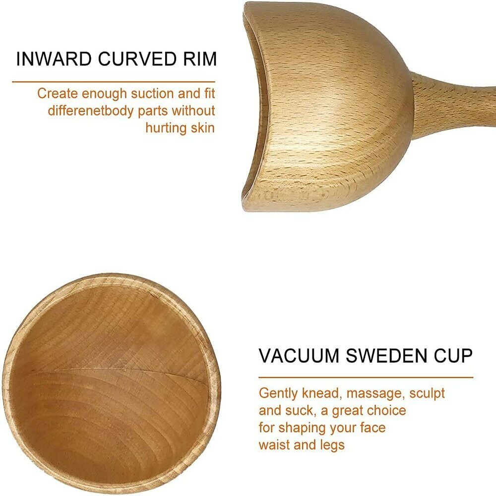 Wood Cupping Therapy Cup Massager Kit Body Lymphatic Drainage Set Massage Tools