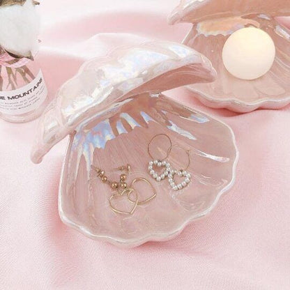 Nordic Ceramic Shell Pearl Lamp Romantic Creative Night Light for Bedroom