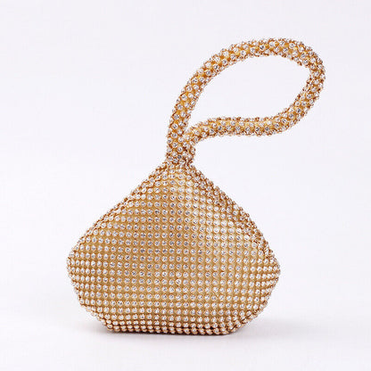 Women Sparkle Diamante Wedding Clutch Purse Prom Evening Party Wrist Bag Handbag