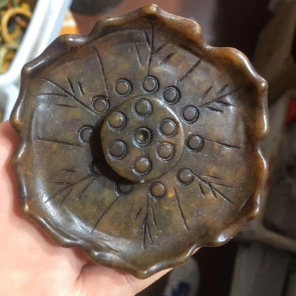 Handmade Carving of Old Xiuyu Fragrant Dragon Turtle Ruyi Tea Cup Ornaments
