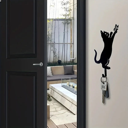 2pcs Cat Key Holder For Wall, Coat Rack Wall Mount, Hook Christmas Decorations